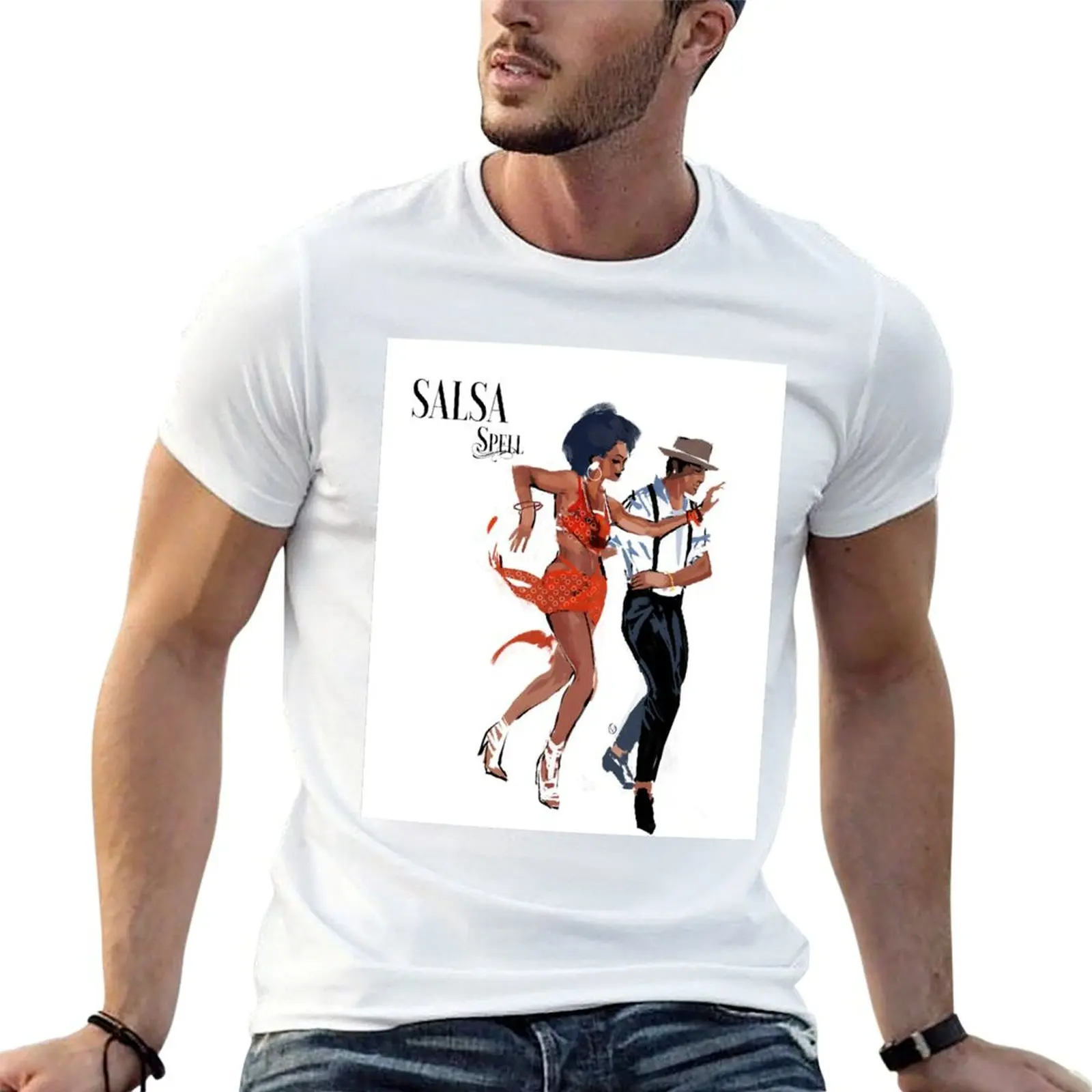 SALSA Couple Dance Spell T-Shirt Casual Fashion Print Tee Top