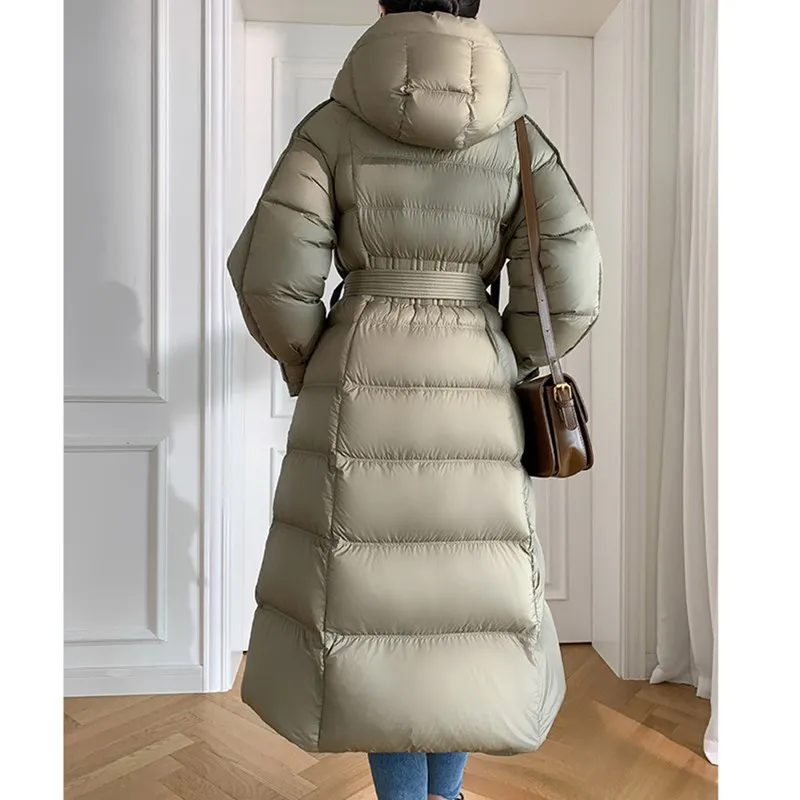 -30 ° Women Thicken White Goose Down Jackets 2023 Winter New Female Hooded Puffer Coats Fashion Casual Long Snow Parkas Overcoat