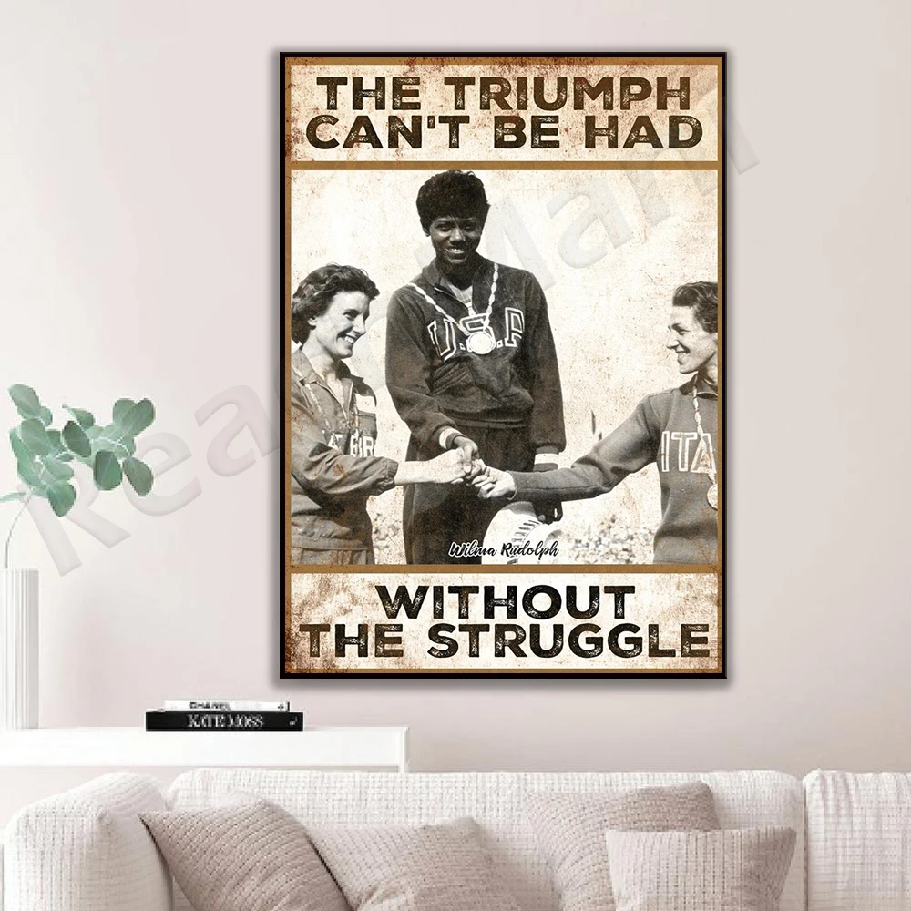 Victory Without Struggle Wilma Rudolph Quote Inspirational Wall Art Decorative Poster