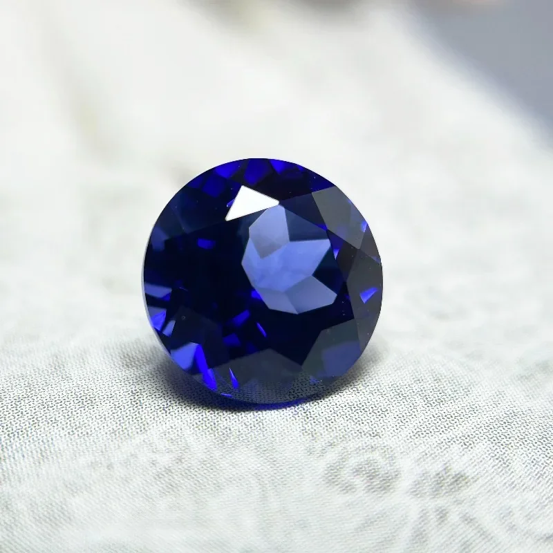 Lab Grown Sapphire Round Cut Royal Blue Color High Quality Wholesale Small Size 1.0-4.0mm for Jewelry Making Without Certificate