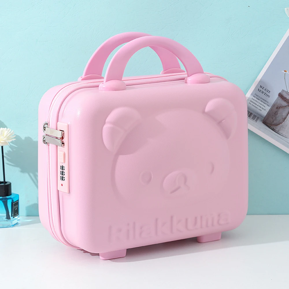 Children\'s portable suitcase mini makeup box small cartoon bear travel gift women cosmetic bag luggage