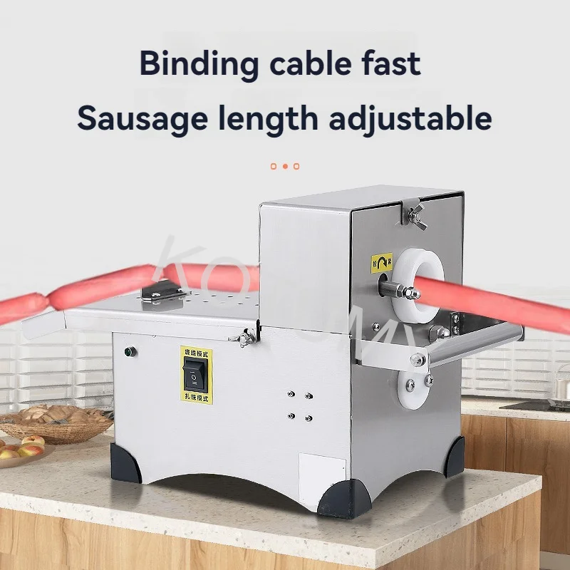 Food Grade Stainless Steel Manual/Electric Advanced Sausage Tying Machine Tabletop Sausage Knotting Strapping Machine 220V