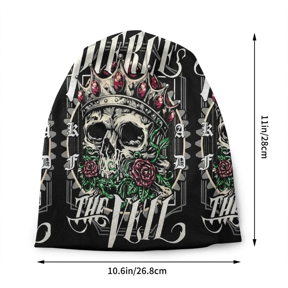 Custom Classic Rock Music P-Pierces The V-Veils Skull Bonnet Hat Knitting Hats Fashion Unisex Warm Winter Beanies Cap