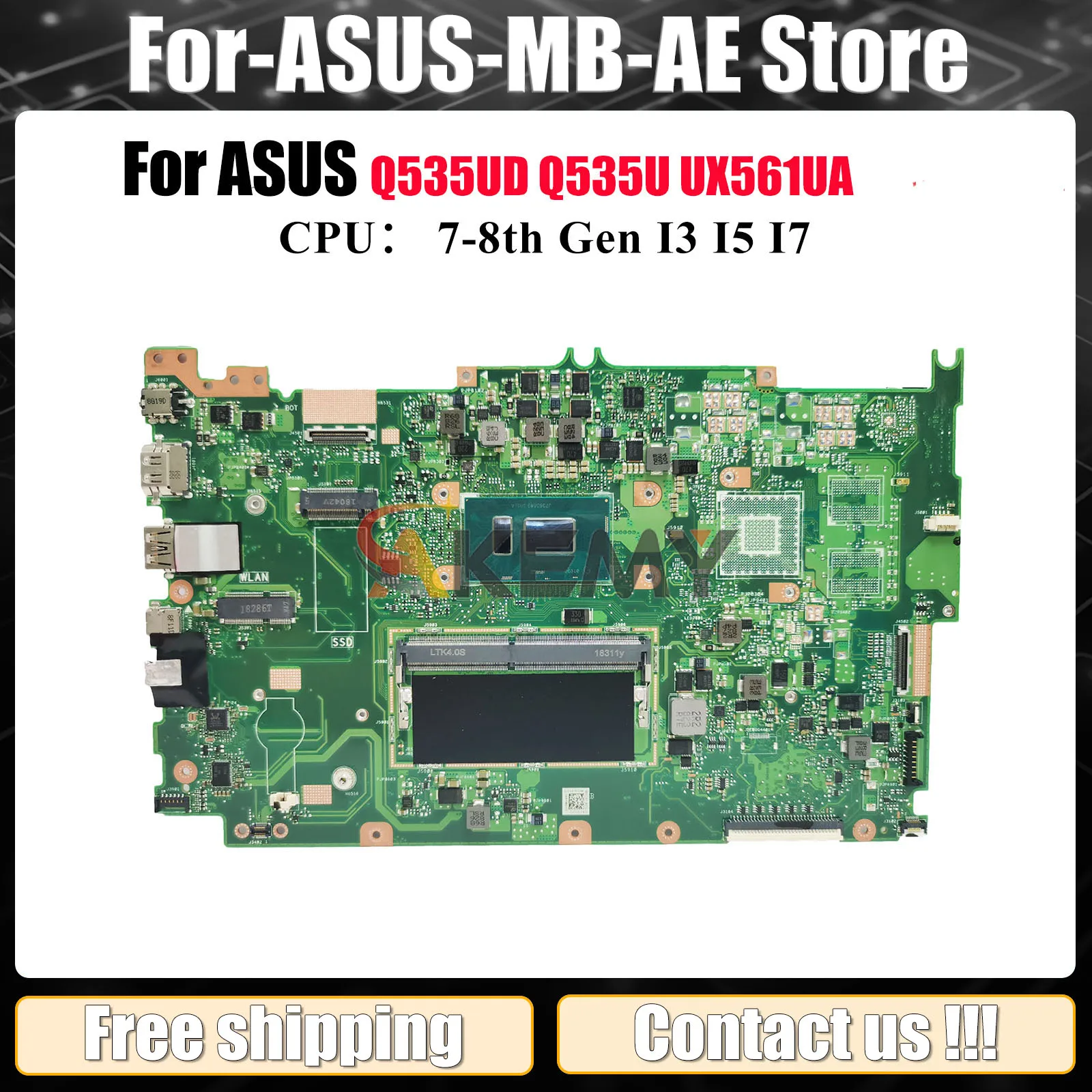 

UX561UA Laptop Motherboard For ASUS ZenBook Q535UD UX561UD UX561U Q535U UX561UA Mainboard With I3 I5 I7 CPU 100% tests OK stk