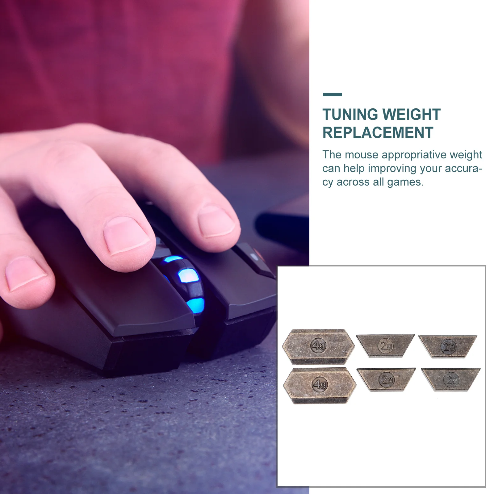 

1 set 1 Set Mouse Weight Tuning Replacement For G502 Cordless Wireless Gaming Mouse Balance Adjustment Computer Accessory