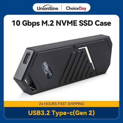 Caja UnionSine M2 SSD NVMe USB 3,2 tipo C Gen2 10Gbps aleación de aluminio unidad de estado sólido M.2 NVMe para 2230 2242 2280