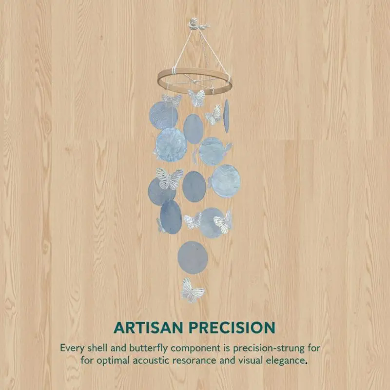 Natural  Wind Chimes With Moon Shape Handmade Hanging Decoration For Balcony Garden Living Room