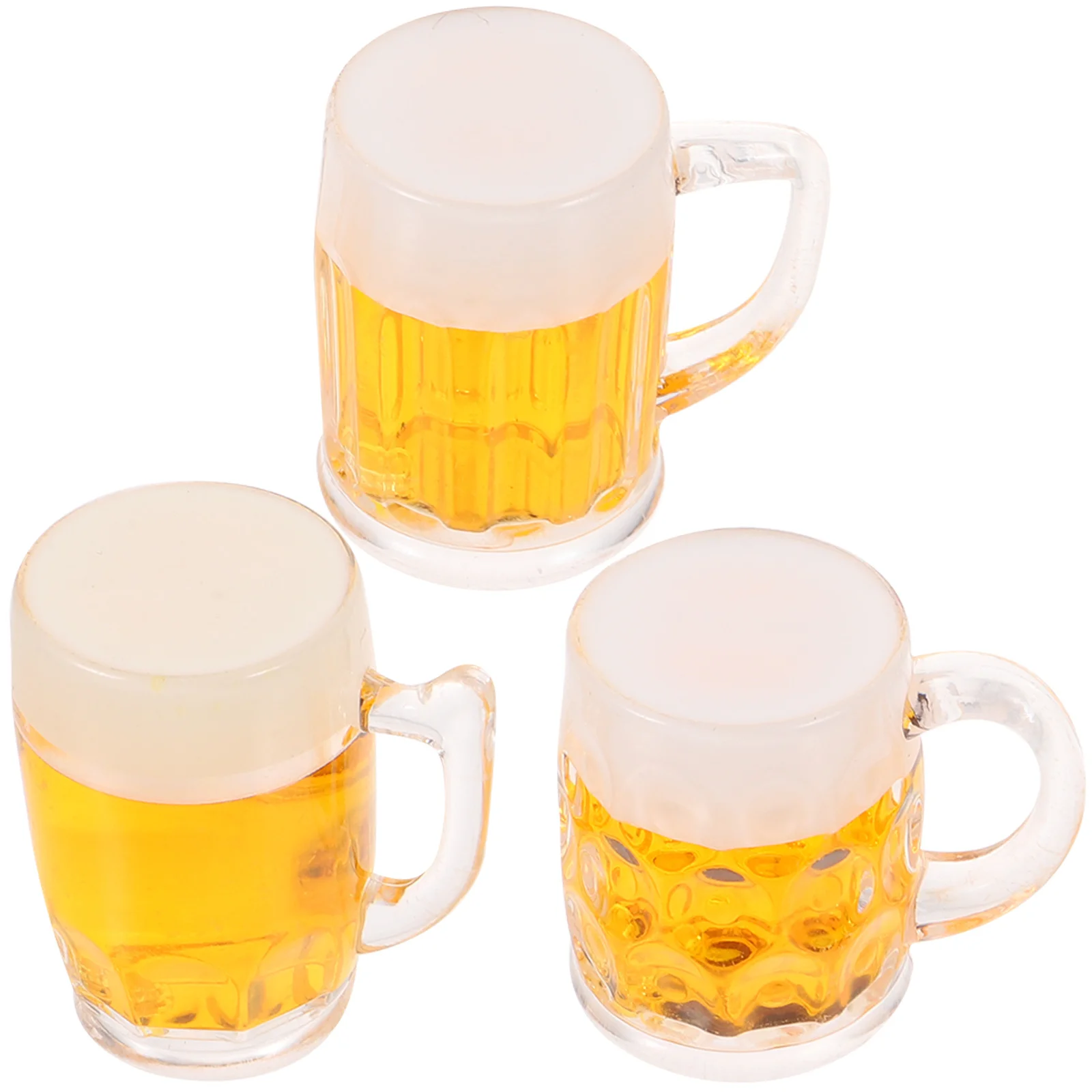 

3Pcs Plastic Beer Cup Charms Lifelike Small Beer Mug Decorations Durable Reusable for Handmade Jewelry DIY Mobile Phone Pendant