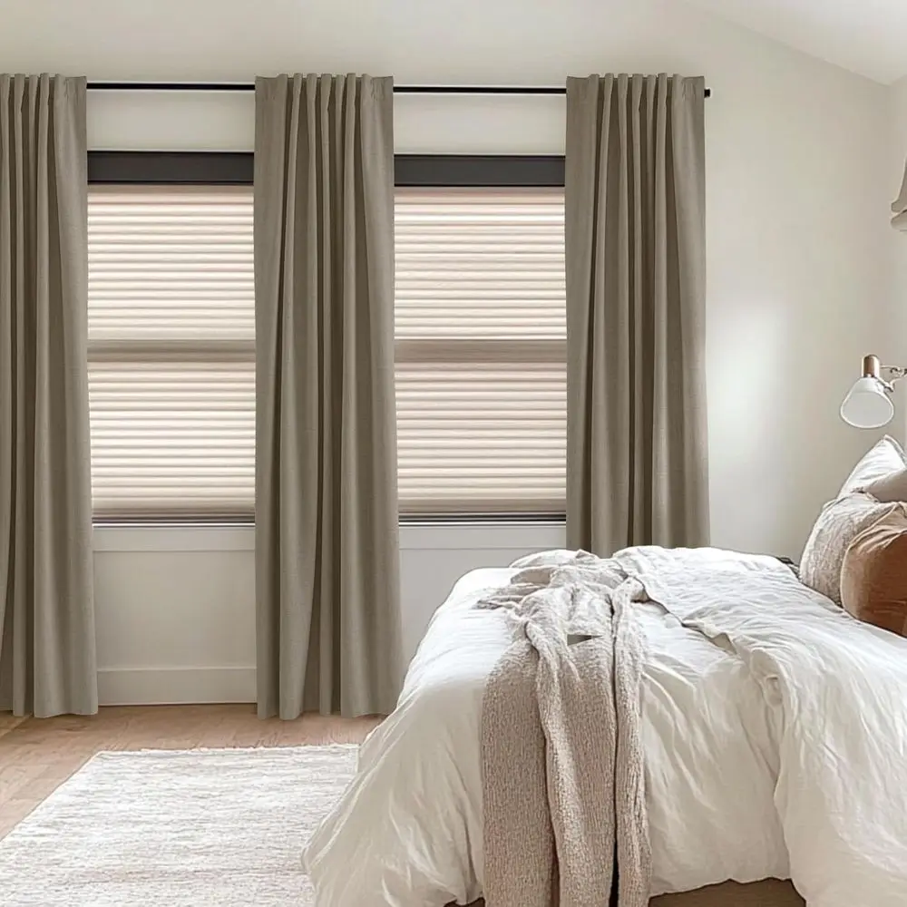 96 lange verduisteringsgordijnen van imitatielinnen, set met 2 panelen, 50 W x 96 l, achterlip/staafzak, thermisch geïsoleerd voor slaapkamer en woonkamer