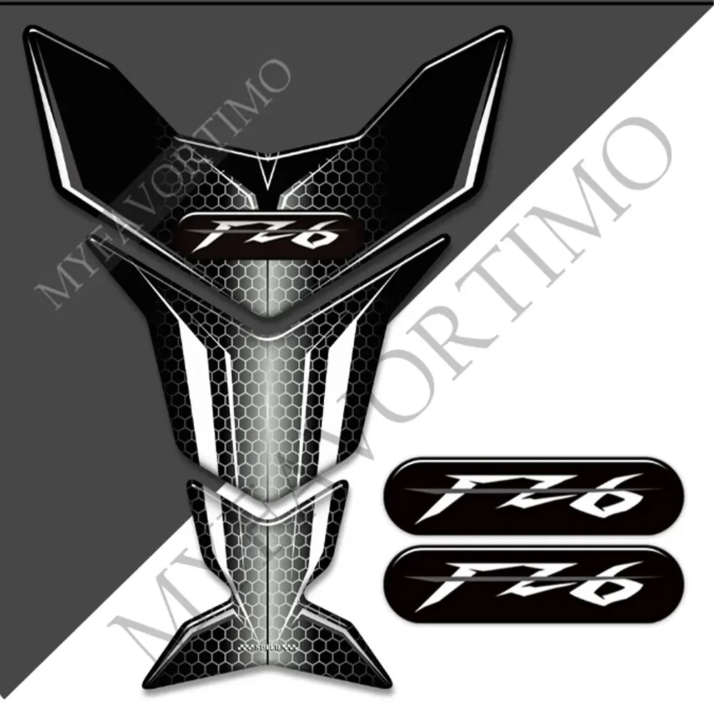 Knee Decal Kit Gas Fuel Oil Emblem Logo Fairing Fender Windshield Motorcycle Stickers Tank Pad For Yamaha FZ6 FZ6S FZ6N Fazer