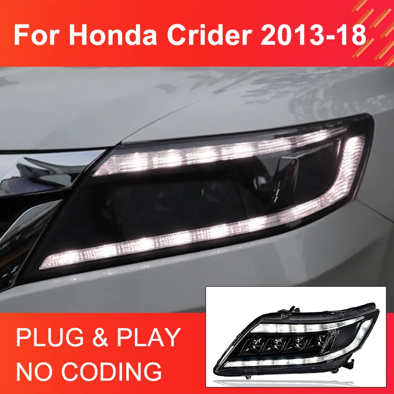 

1 Pair LED Headlight Assembly for Honda Crider 2013-2018 LED Headlights with LED DRL Dynamic Turning Projector Lens Head Lamps