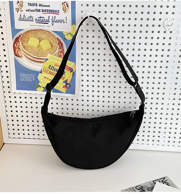 Homefish Damen-Nylon-Dumpling-Tasche, große Kapazität, Umhängetasche, einfarbige, leichte Handtasche für Pendler und Reisende. – Detail 7
