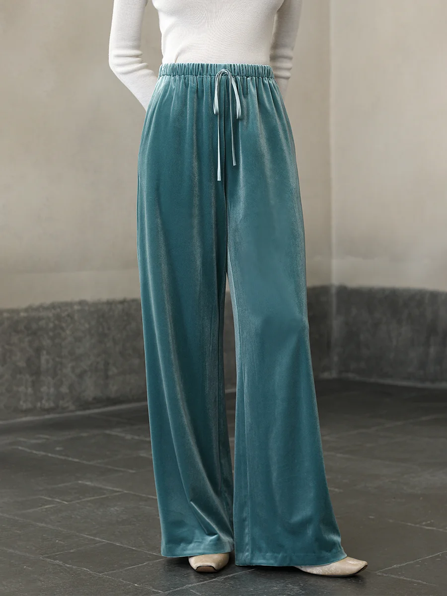 

Новые китайские широкие брюки для женщин: свободные, повседневные, с завязками, из бархата, струящиеся, длинные, прямого кроя, в этническом стиле, зимние