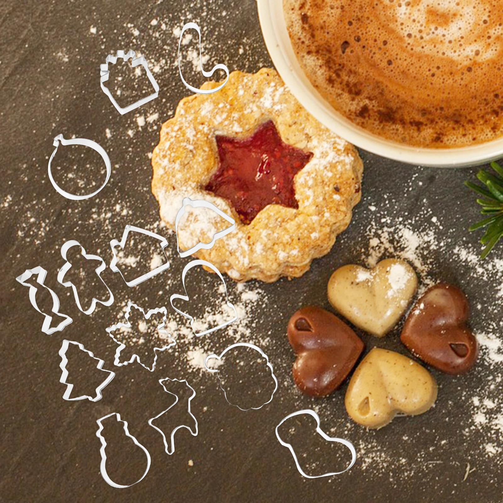 

Cookie Set Molds Xmas-theme Shape Biscuit Silver Stainless Steel Baking Mould
