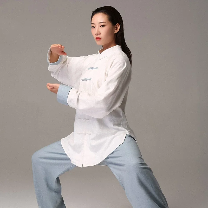 Linen Tai Chi Clothes Wushu Clothing Kung Fu Dress Martial Art Uniform Unisex Women And Men Kun Master Multicolor 2023 New Style