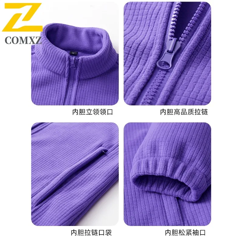 سترة رجالي سميكة بغطاء للرأس من COMXZ للتزلج في الهواء الطلق معطف دافئ مقاوم للرياح تصميم بلون سادة ملابس شتوية جديدة مقاومة للبرد #6