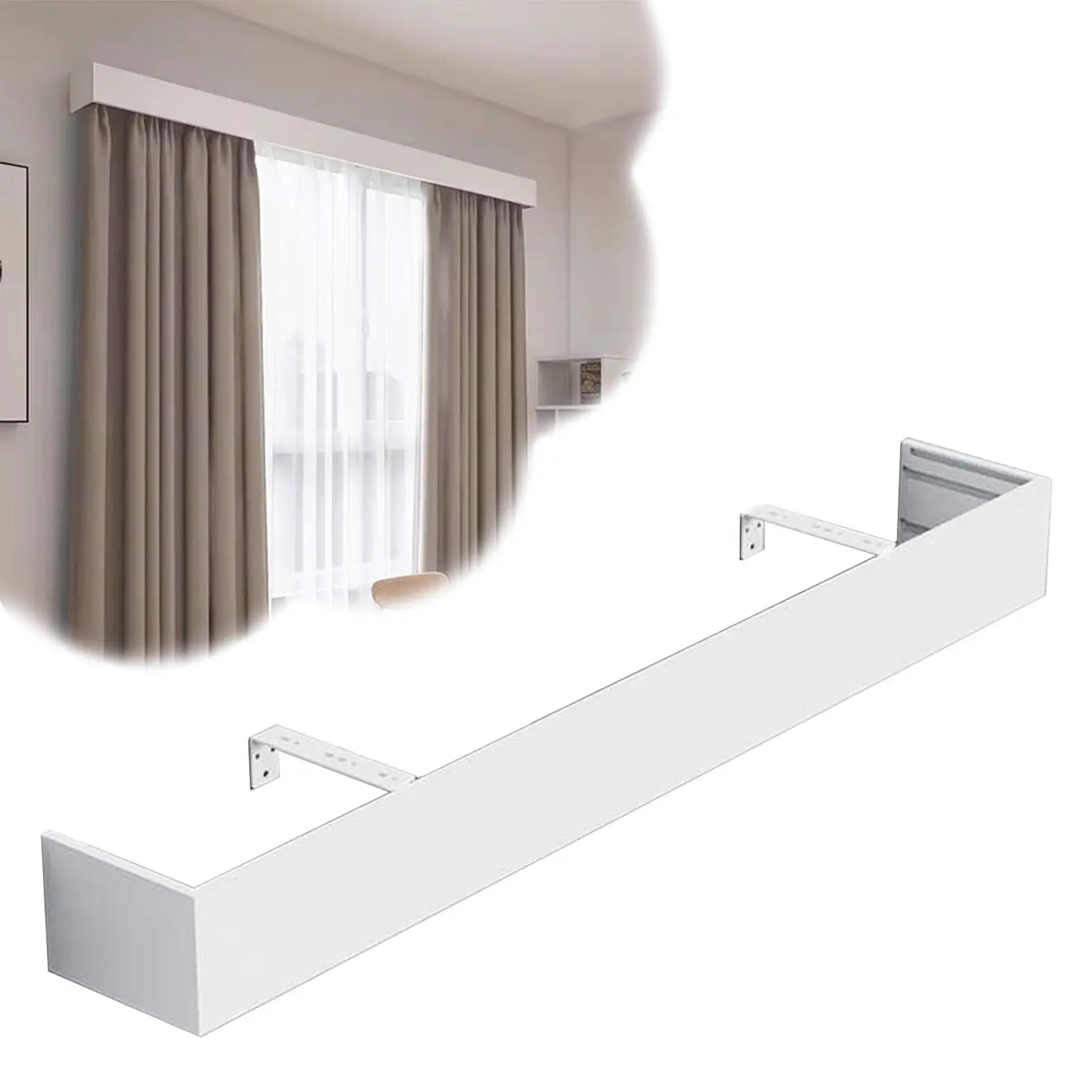Extra Long Cornice Board for Curtains, Wall-Mount Window Valance, Trimmable Pelmet Panel 5.5ft/66in, Available in