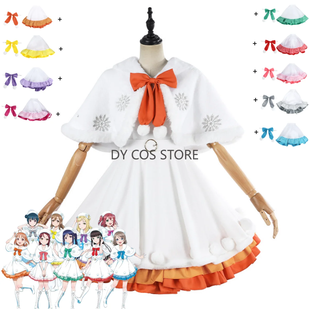 

Lovelive Takami Chika Kanan Matsuura Takami Chika Watanabe You Kurosawa Dia Tsushima Yoshiko Косплей Костюм Хор Платье Плащ