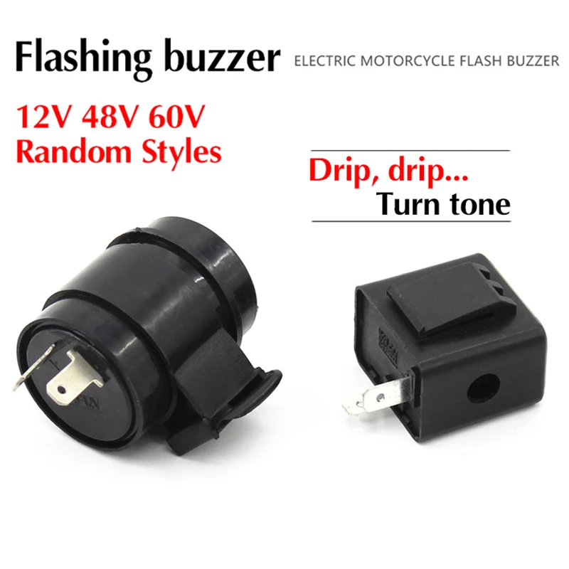Blinker Indicator Flasher Relay, 2Pins Buzzer Beep, DC 12V 48V 60V for Turn Light Signals