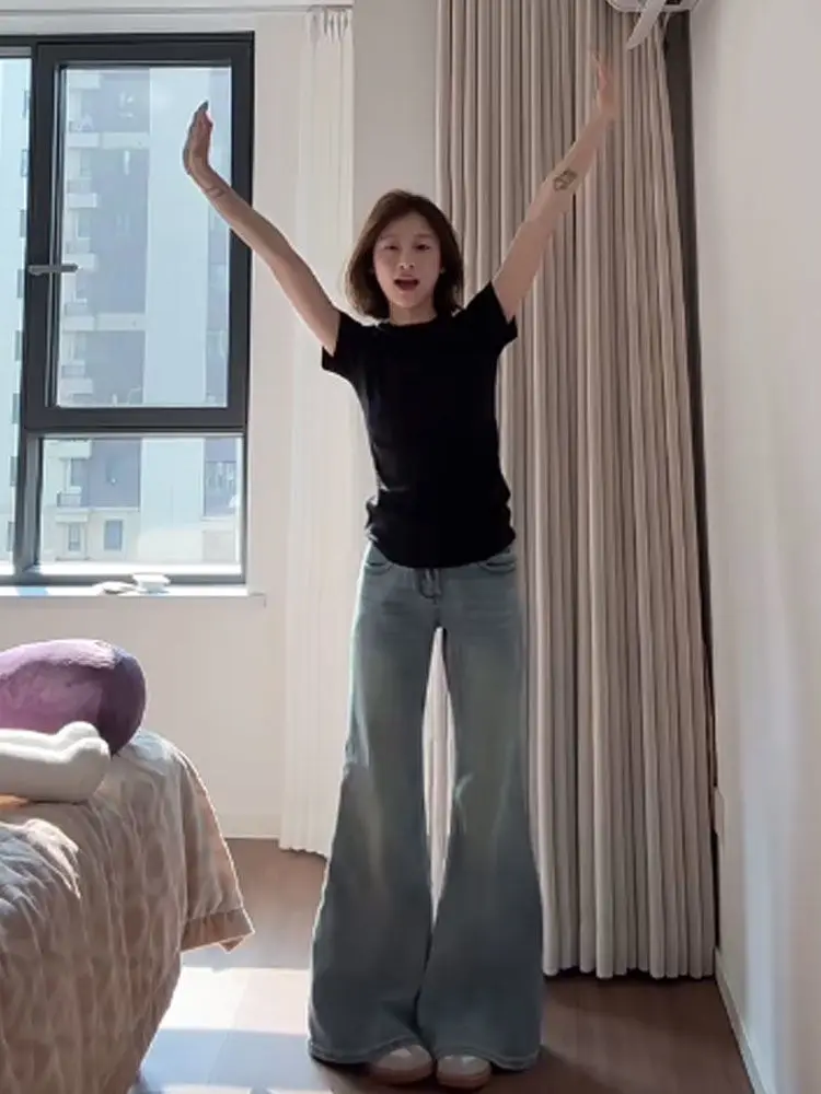 

Готические мешковатые джинсы, брюки с блестящими камнями, выбеленные, нерегулярный дизайн, градиент, разноцветные, женские джинсовые, модные, уникальные