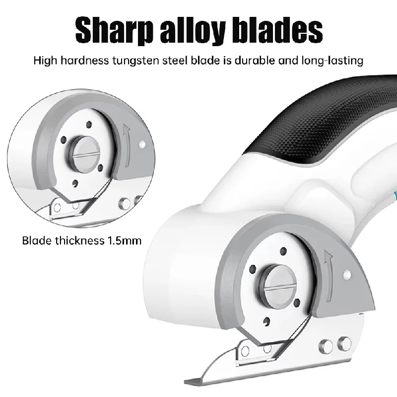 Cordless Electric Scissors Rotary Cutter USB Charging Lithium-Ion Home Tailor Electric Scissors for Cutting Fabric/Leather