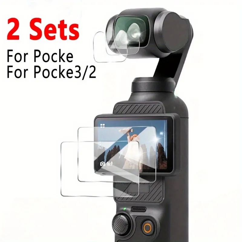 1-2Set Tempered Glass for DJI OSMO Pocket 3/2 Accessories Lens Protector + Screen Protector Glass Film for DJI Pocket3 Pocket2