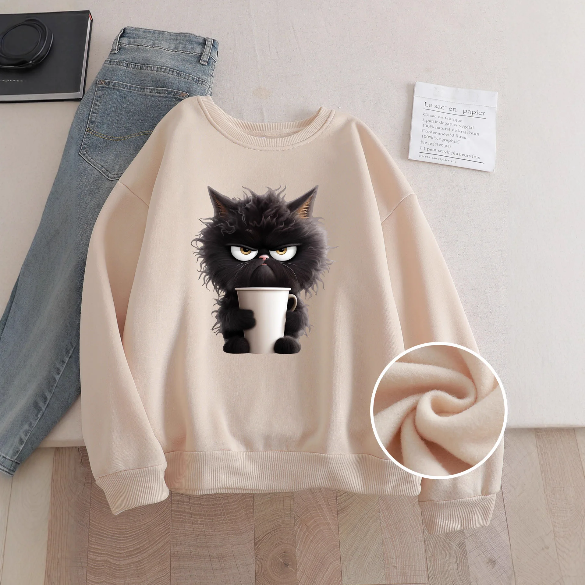 

Женские осенне-зимние худи и пуловеры: утепленные модные свитшоты из акриловой смесовой ткани