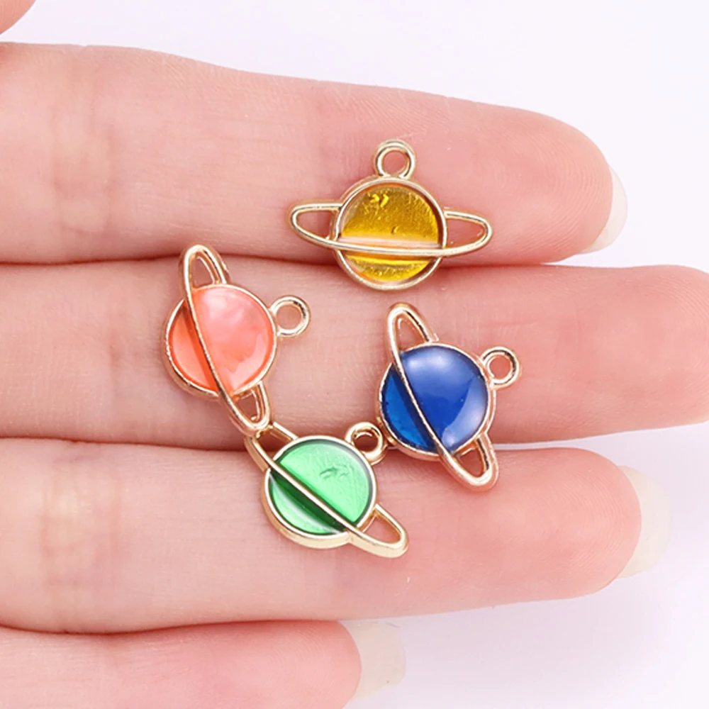 20Pcs/lot Mix Enamel Saturn Planet Charms Pendants for Necklace Earrings DIY Handmade Jewelry Making Craft Accessories Wholesale