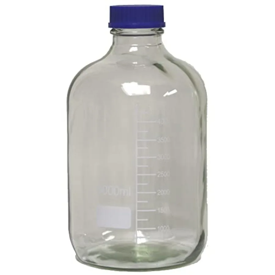 

5000ml Glass Round Media Storage Bottles with GL60 Screw Cap 3.3 Borosilicate Single