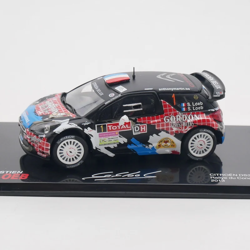 Druckguss Ixo 1:43 Maßstab Citroen DS3 WRC 2013 Loeb Citroen Loeb Rallye-Auto Legierung Auto Modell Sammlerstück Spielzeug Geschenk Souvenir Display