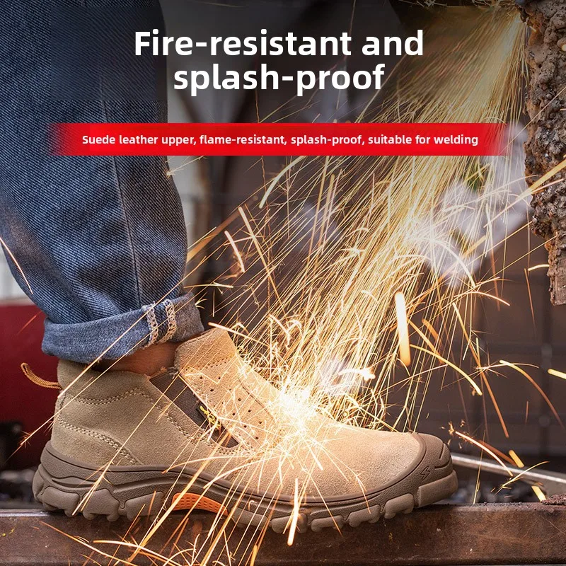 Soft Sole Safety Shoes Men Anti Smash Anti Puncture Lightweight Labor Protection Work Boots Comfortable Protective Footwear