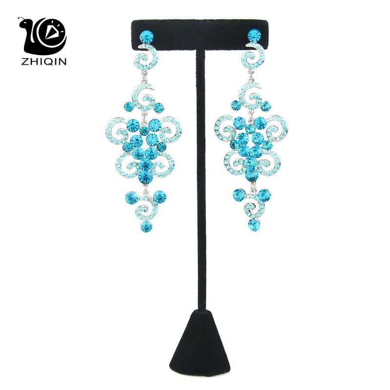 Black Velvet Jewelry Earring Display Ear Stud Holder Metal Stand Hanger Show Rack Jewelry Display for Window Display