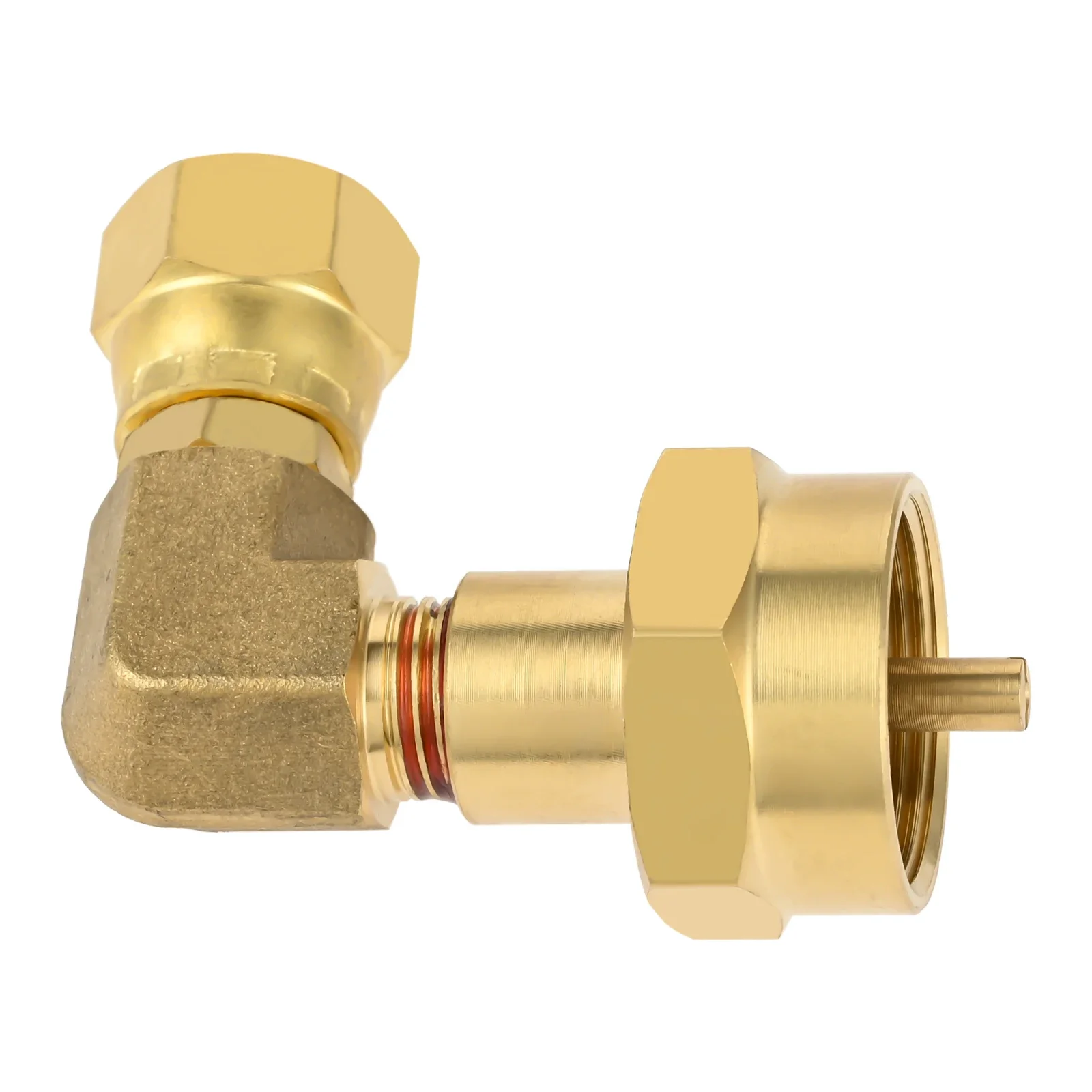 1LB Propane Burner Elbow Adapter 3/8 Inch Brass Swivel SAE Flare Female Converter 90 Degree Elbow Adapter for Gas Grill
