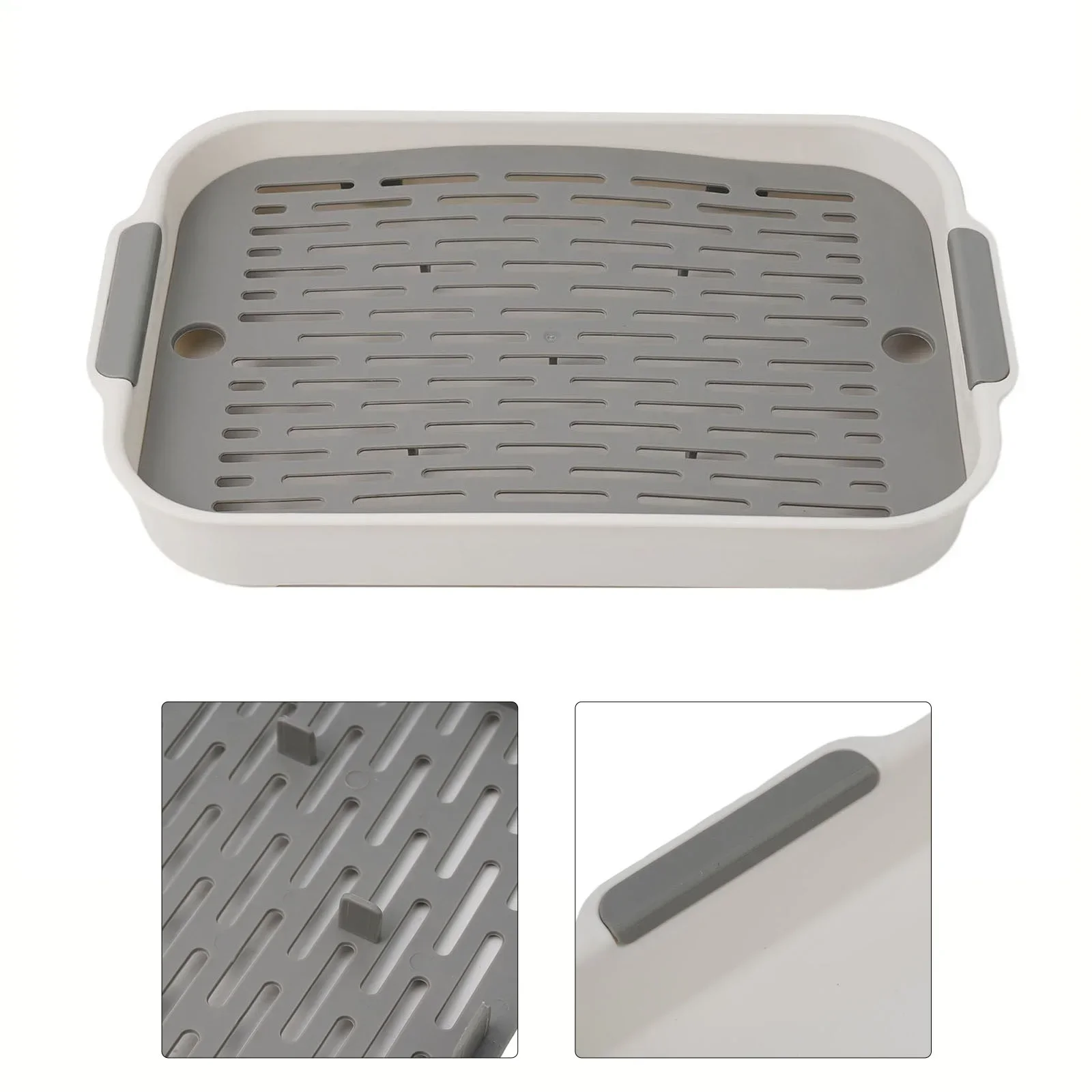 Tray Rabbit Litter Tray Large Space Smooth Corner Detachable Design Heightened Grid Design 27x18.5x4cm 36.5x24.5x4.9cm Green