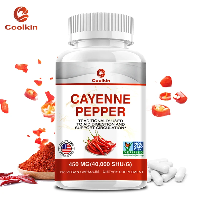 

Cayenne Pepper Capsules - Supports Cardiovascular Health, Improves Digestion, and Maintains Healthy Balance of Intestinal Flora