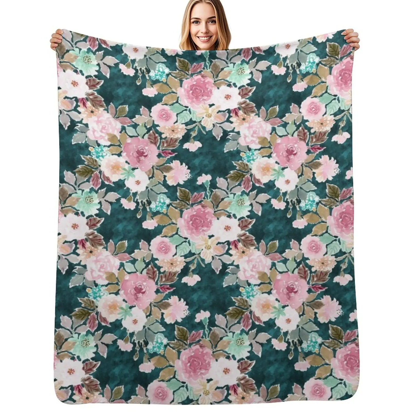 BANKED Lush Moody Floral Throw Blanket Vintage heavy to sleep Plush Shaggy Sleeping Bag Summer Beddings Blankets
