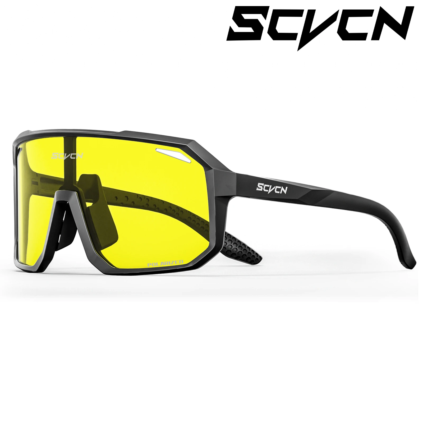 Scvcn Night Yellow lens Sunglasses Polarized Glasses Y2K Trave Cycling Glasses Summer UV400 Mtb Sports Goggles Oversized Man