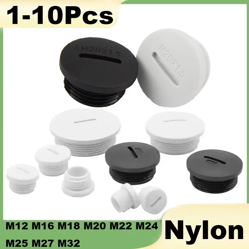 Plastic Waterproof Plug M12 M16 M18 M20 M22 M24 M25 M27 M32 Thread Pipe Fitting End Cap Nylon Gland Seal with Gaske