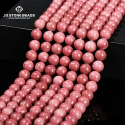 5A 7A Natural Stone Red Rhodonite Round Loose Beads 4 6 8 10 12mm Fit DIY Charms Bracelet Earring For Jewelry Making Accessory