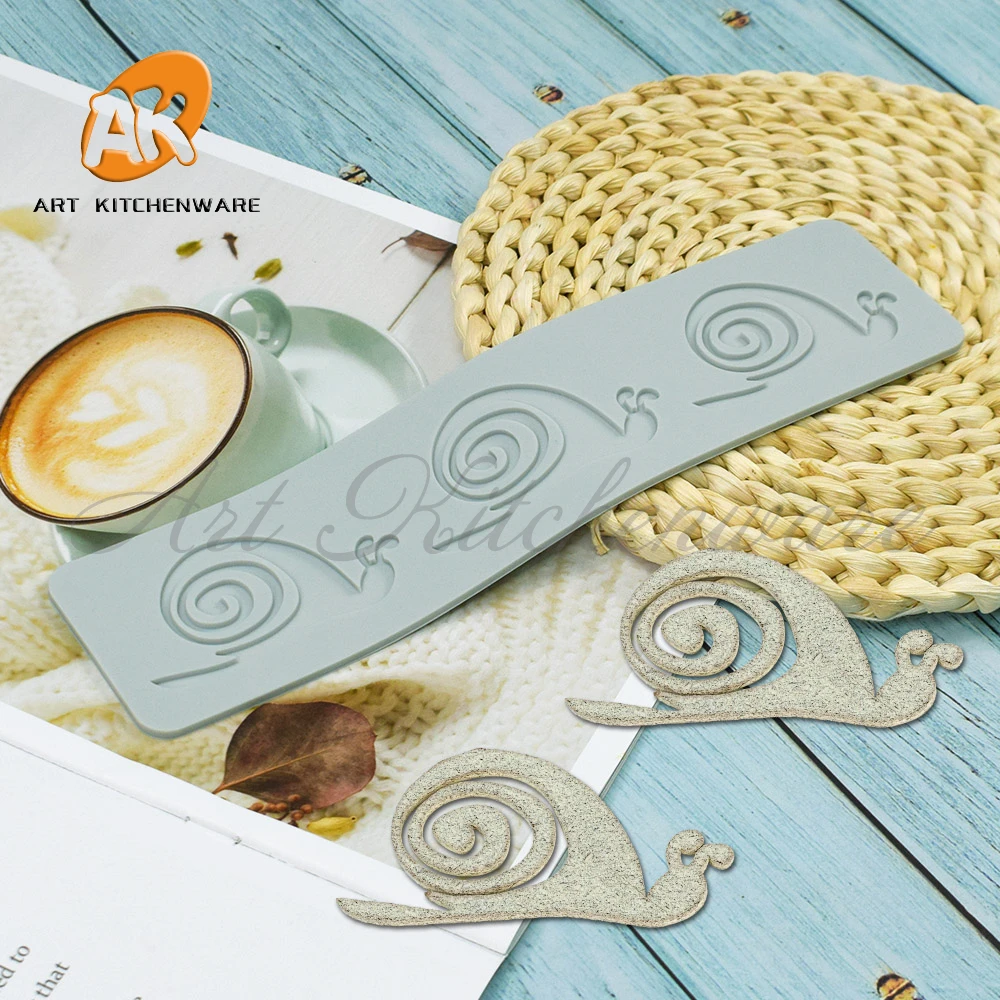 Snails Mushroom Design Silicone Cake Lace Mold Cake Decorating Tool Border Decoration Lace Mold kitchen Baking Tool