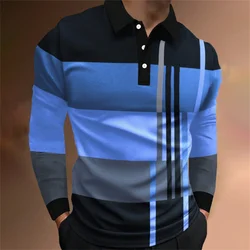 2024 Spring Mens Polo Shirt Long Sleeve Stand Basic Blouse Tee Shirt Top Casual T-shirt Men Shirt