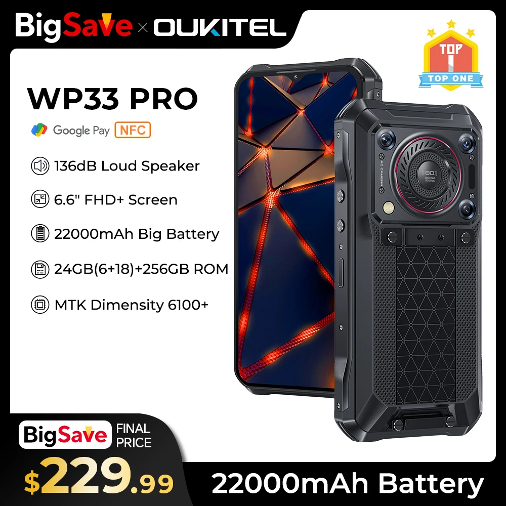 pro smartphone celular robusto 5g 22000mah 66 fhd mais 24gb 256gb camera 64mp 33w oukitel wp33 01