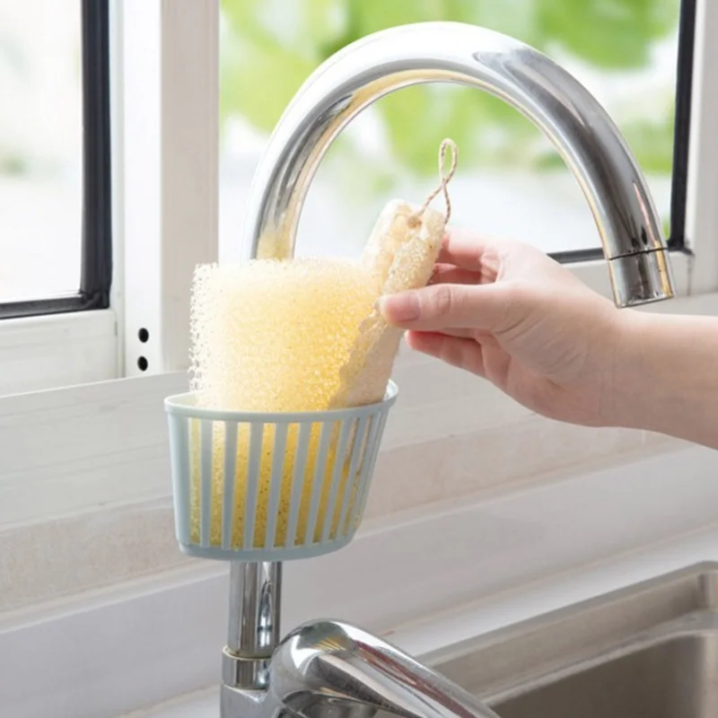 

Kitchen Sink Holder Hanging Drain Basket Adjustable Soap Sponge Shelf Organizer Bathroom Faucet Holder Rack Kitchen Accessories