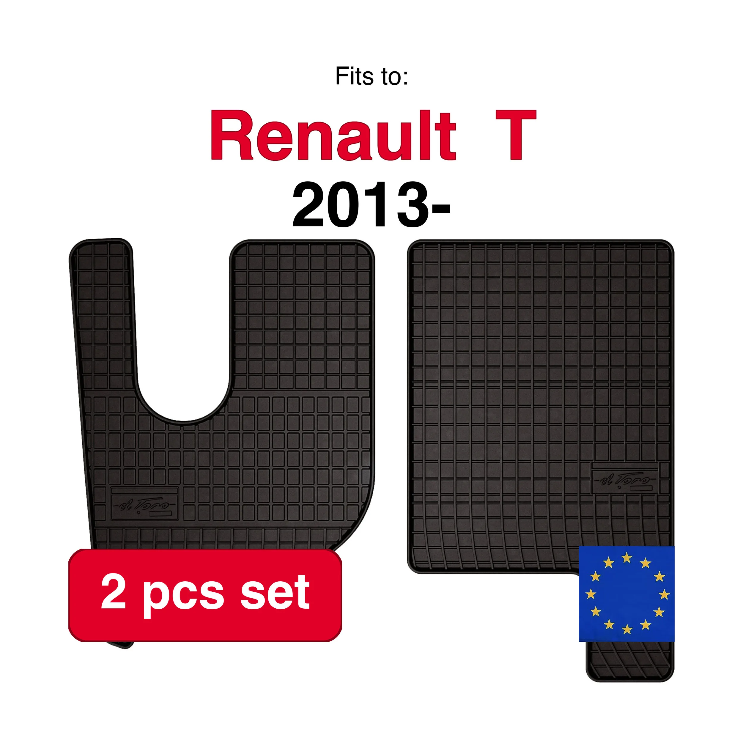 Rubberen automatten voor Renault T vrachtwagen (2013-) -Zwart pasvorm (2 stuks)