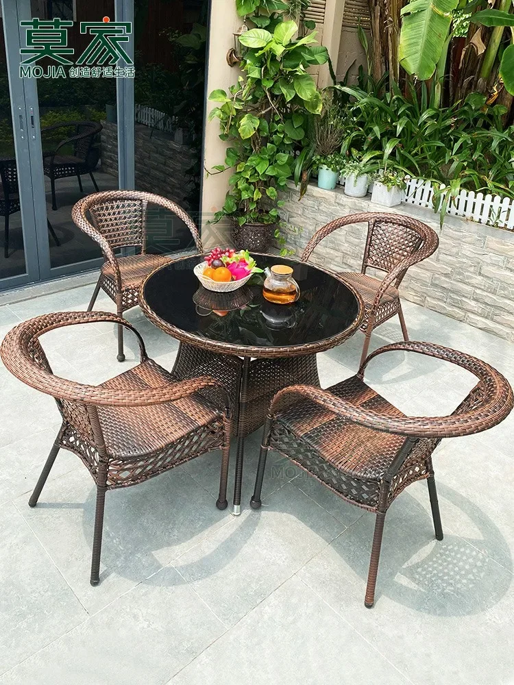 

Mojia Outdoor Occasional Table and Chair Combination Courtyard Garden Terrace Balcony Three-Piece Set