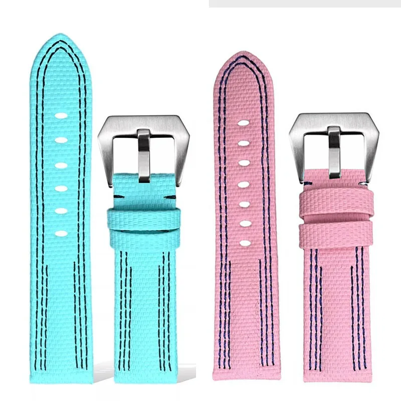 

For Panerai FKM Rubber Strap Lumino Stealth PAM01122 Strap Waterproof Watchband Three Lines Style Bracelet 20 22 24 26 27mm