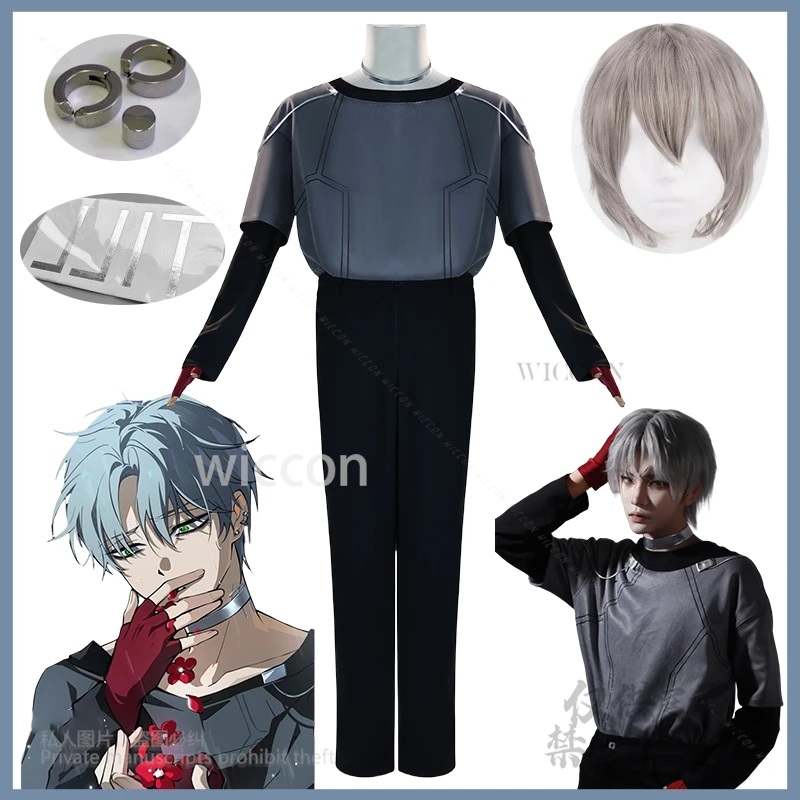 Disfraz de Anime hasta R6 Alien Stage, disfraz de CURE, uniforme de ídolo, traje, pelucas, pendientes, tatuajes, Gargantilla, micrófono, accesorios, Cos hombre personalizado