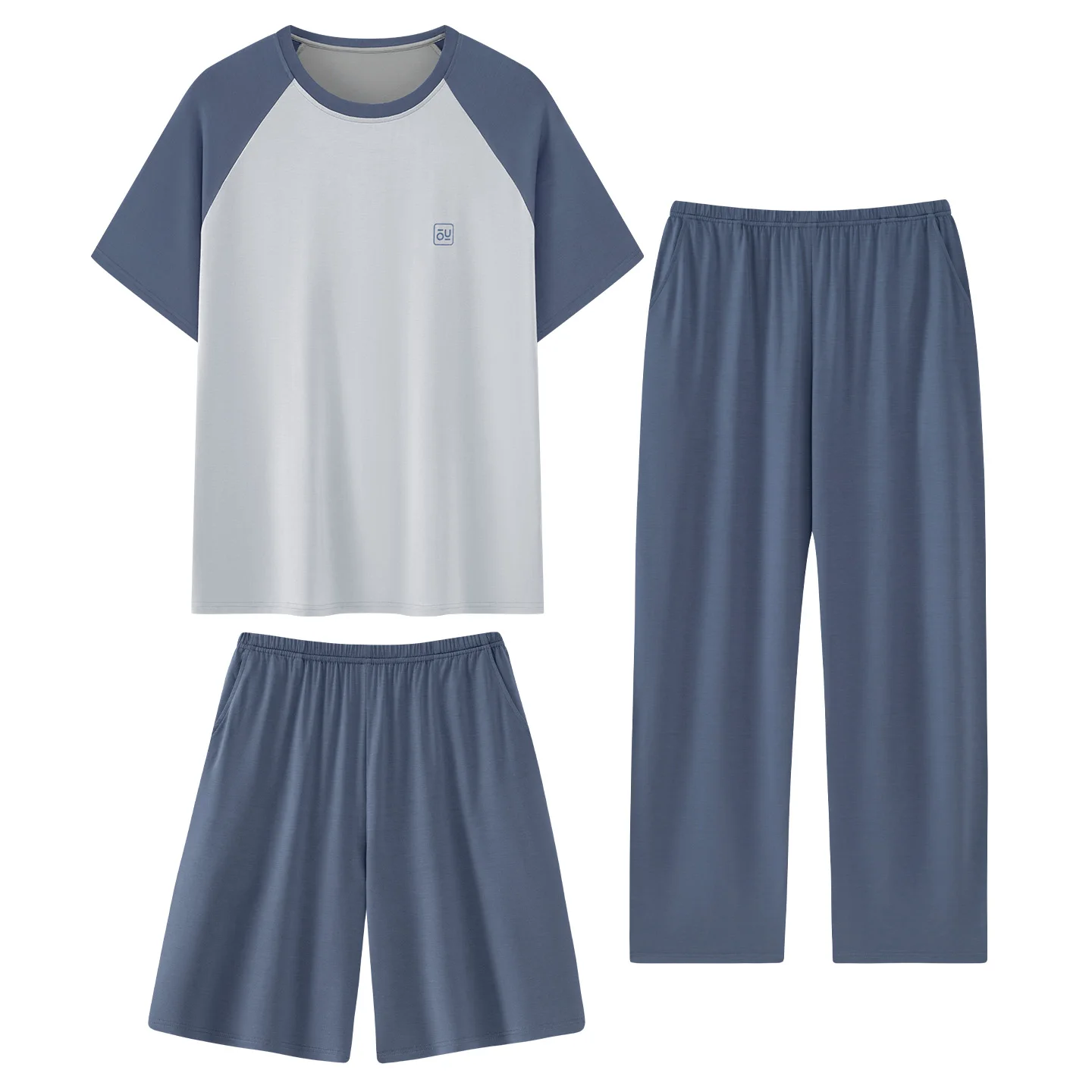Men Pajamas 3 Pieces Modal Sleepwear Pijamas Hombre Home Wear Home Clothing Raglan Sleeve Sleep Lounge Wear Pyjamas Male 3XL 4XL