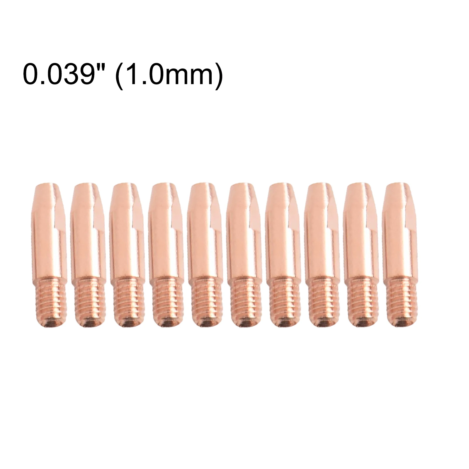 10pcs 0.8-1mm Welding Contact Tips Red Copper Welding Nozzles For 24KD/MAG Welding Torch And MB25 MB36 Euro Torches