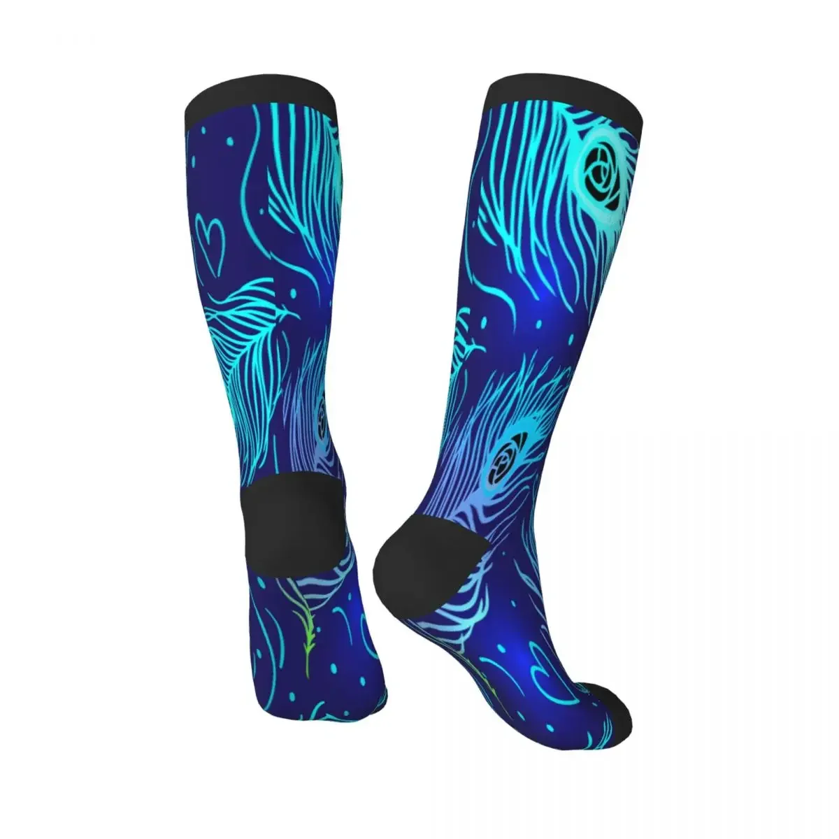 جوارب كاجوال بنمط ريش الطاووس، جوارب عمل طويلة هاراجوكو ريترو